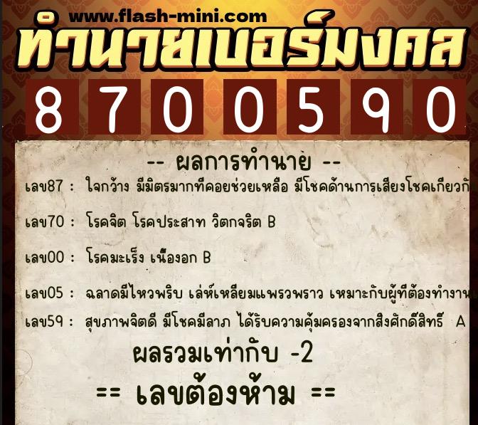 ทำนายเบอร์มงคล 0XX-8700590 ทำนายเบอร์มงคล หมายเลข 083-870059 ทำนายเบอร์มงคล 0XX-8700590 ทำนายเบอร์มงคล หมายเลข 083-870059