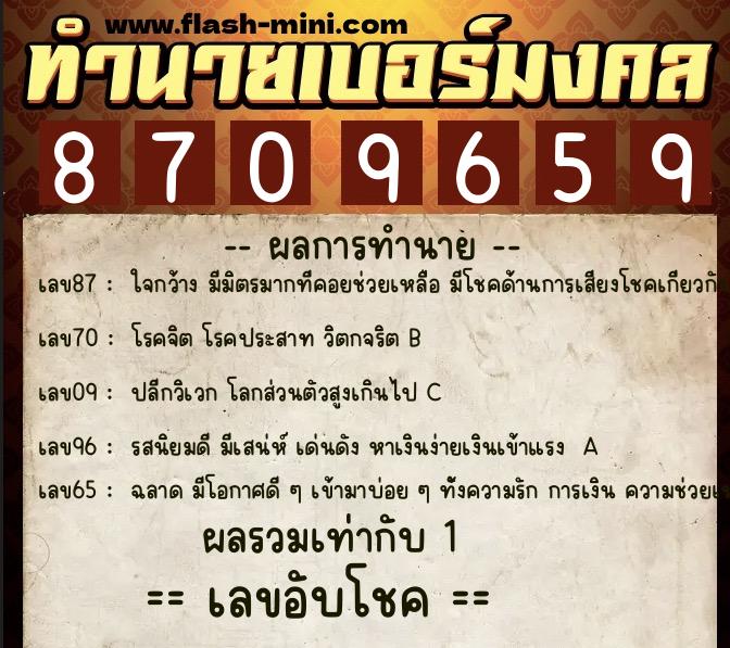 ทำนายเบอร์มงคล 0XX-8709659 ทำนายเบอร์มงคล หมายเลข 096-870965 ทำนายเบอร์มงคล 0XX-8709659 ทำนายเบอร์มงคล หมายเลข 096-870965