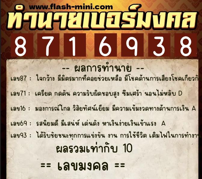 ทำนายเบอร์มงคล 0XX-8716938 ทำนายเบอร์มงคล หมายเลข 084-871693 ทำนายเบอร์มงคล 0XX-8716938 ทำนายเบอร์มงคล หมายเลข 084-871693