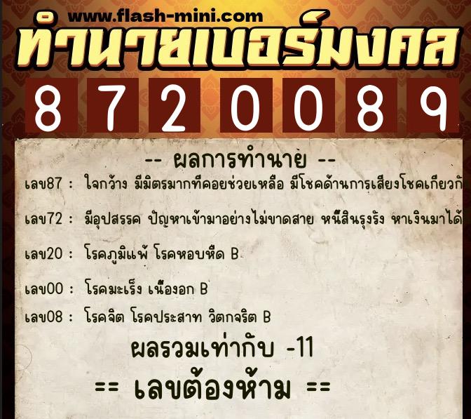 ทำนายเบอร์มงคล 0XX-8720089 ทำนายเบอร์มงคล หมายเลข 080-872008 ทำนายเบอร์มงคล 0XX-8720089 ทำนายเบอร์มงคล หมายเลข 080-872008