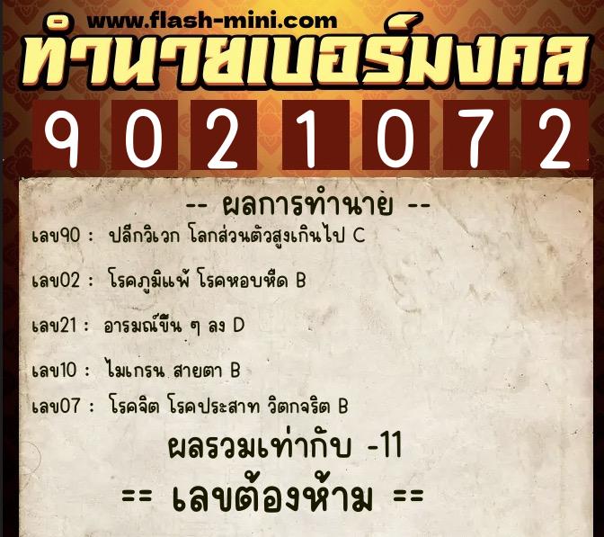 ทำนายเบอร์มงคล 0XX-9021072 ทำนายเบอร์มงคล หมายเลข 065-902107 ทำนายเบอร์มงคล 0XX-9021072 ทำนายเบอร์มงคล หมายเลข 065-902107