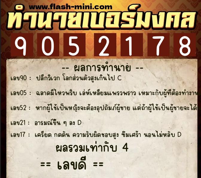 ทำนายเบอร์มงคล 0XX-9052178 ทำนายเบอร์มงคล หมายเลข 096-905217 ทำนายเบอร์มงคล 0XX-9052178 ทำนายเบอร์มงคล หมายเลข 096-905217