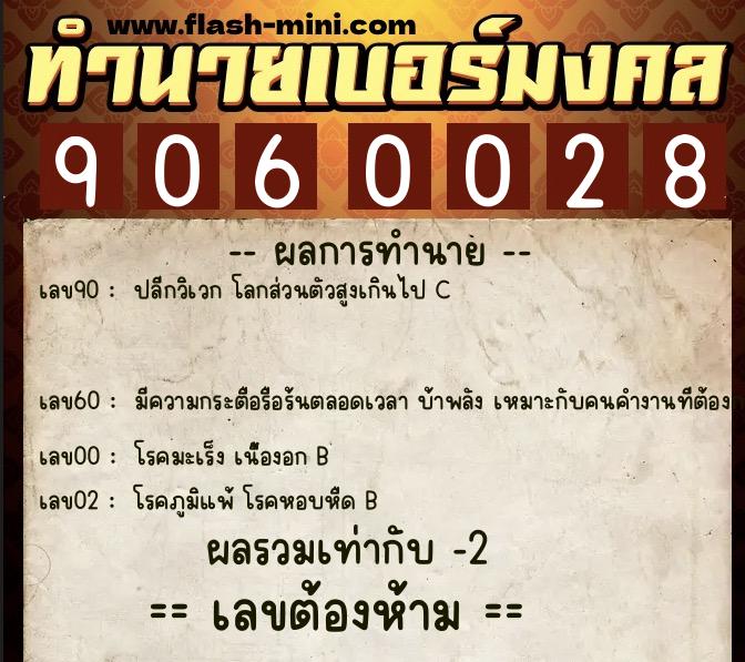 ทำนายเบอร์มงคล 0XX-9060028 ทำนายเบอร์มงคล หมายเลข 069-906002 ทำนายเบอร์มงคล 0XX-9060028 ทำนายเบอร์มงคล หมายเลข 069-906002