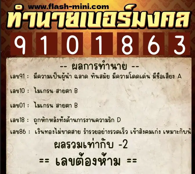 ทำนายเบอร์มงคล 0XX-9101863 ทำนายเบอร์มงคล หมายเลข 098-910186 ทำนายเบอร์มงคล 0XX-9101863 ทำนายเบอร์มงคล หมายเลข 098-910186