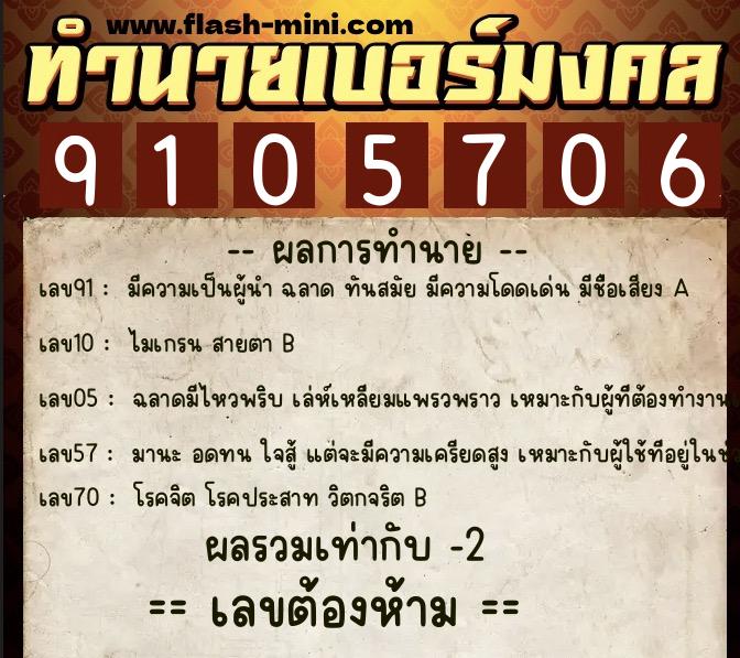 ทำนายเบอร์มงคล 0XX-9105706 ทำนายเบอร์มงคล หมายเลข 092-910570 ทำนายเบอร์มงคล 0XX-9105706 ทำนายเบอร์มงคล หมายเลข 092-910570