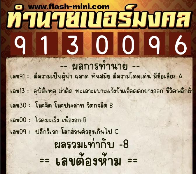 ทำนายเบอร์มงคล 0XX-9130096 ทำนายเบอร์มงคล หมายเลข 096-913009 ทำนายเบอร์มงคล 0XX-9130096 ทำนายเบอร์มงคล หมายเลข 096-913009