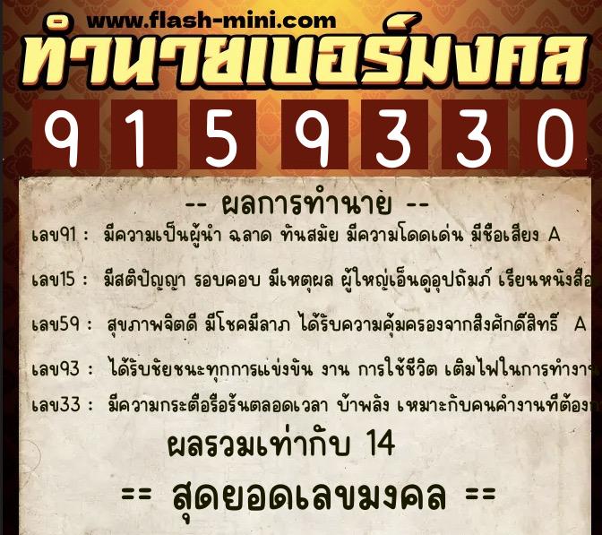 ทำนายเบอร์มงคล 0XX-9159330 ทำนายเบอร์มงคล หมายเลข 066-915933 ทำนายเบอร์มงคล 0XX-9159330 ทำนายเบอร์มงคล หมายเลข 066-915933