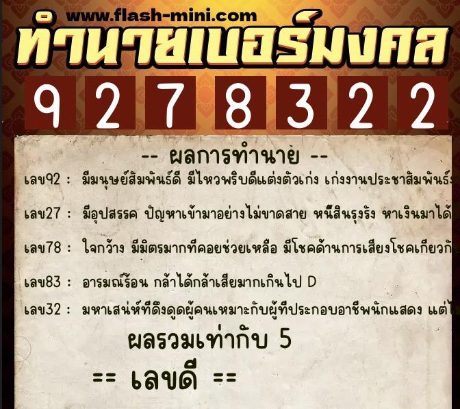 ทำนายเบอร์มงคล 0XX-9278322 ทำนายเบอร์มงคล หมายเลข 088-927832 ทำนายเบอร์มงคล 0XX-9278322 ทำนายเบอร์มงคล หมายเลข 088-927832