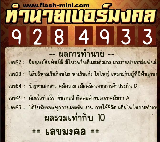 ทำนายเบอร์มงคล 0XX-9284933 ทำนายเบอร์มงคล หมายเลข 061-928493 ทำนายเบอร์มงคล 0XX-9284933 ทำนายเบอร์มงคล หมายเลข 061-928493