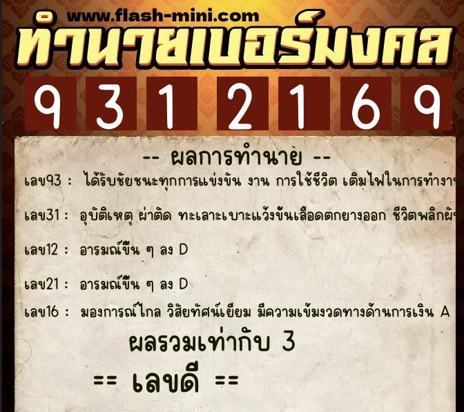 ทำนายเบอร์มงคล 0XX-9312169 ทำนายเบอร์มงคล หมายเลข 097-931216 ทำนายเบอร์มงคล 0XX-9312169 ทำนายเบอร์มงคล หมายเลข 097-931216