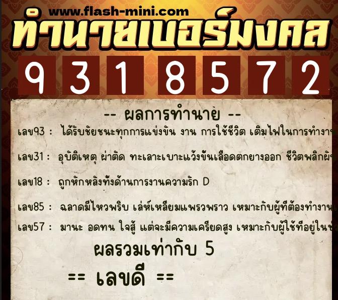 ทำนายเบอร์มงคล 0XX-9318572 ทำนายเบอร์มงคล หมายเลข 093-931857 ทำนายเบอร์มงคล 0XX-9318572 ทำนายเบอร์มงคล หมายเลข 093-931857