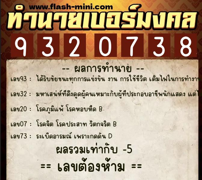 ทำนายเบอร์มงคล 0XX-9320738 ทำนายเบอร์มงคล หมายเลข 094-932073 ทำนายเบอร์มงคล 0XX-9320738 ทำนายเบอร์มงคล หมายเลข 094-932073
