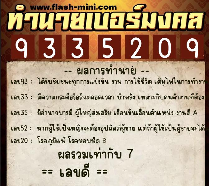 ทำนายเบอร์มงคล 0XX-9335209 ทำนายเบอร์มงคล หมายเลข 069-933520 ทำนายเบอร์มงคล 0XX-9335209 ทำนายเบอร์มงคล หมายเลข 069-933520