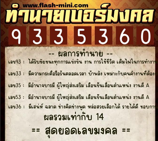 ทำนายเบอร์มงคล 0XX-9335360 ทำนายเบอร์มงคล หมายเลข 090-933536 ทำนายเบอร์มงคล 0XX-9335360 ทำนายเบอร์มงคล หมายเลข 090-933536