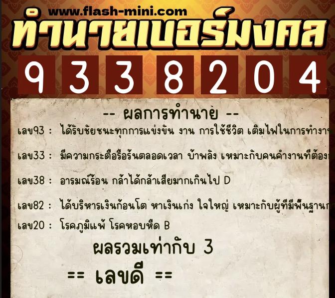 ทำนายเบอร์มงคล 0XX-9338204 ทำนายเบอร์มงคล หมายเลข 068-933820 ทำนายเบอร์มงคล 0XX-9338204 ทำนายเบอร์มงคล หมายเลข 068-933820
