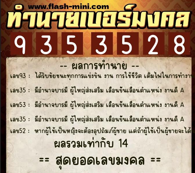 ทำนายเบอร์มงคล 0XX-9353528 ทำนายเบอร์มงคล หมายเลข 065-935352 ทำนายเบอร์มงคล 0XX-9353528 ทำนายเบอร์มงคล หมายเลข 065-935352