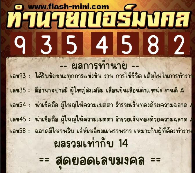 ทำนายเบอร์มงคล 0XX-9354582 ทำนายเบอร์มงคล หมายเลข 097-935458 ทำนายเบอร์มงคล 0XX-9354582 ทำนายเบอร์มงคล หมายเลข 097-935458