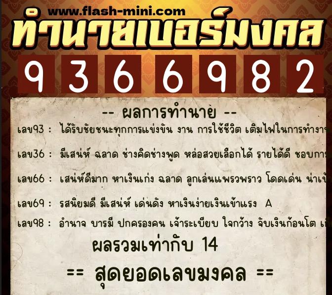 ทำนายเบอร์มงคล 0XX-9366982 ทำนายเบอร์มงคล หมายเลข 097-936698 ทำนายเบอร์มงคล 0XX-9366982 ทำนายเบอร์มงคล หมายเลข 097-936698