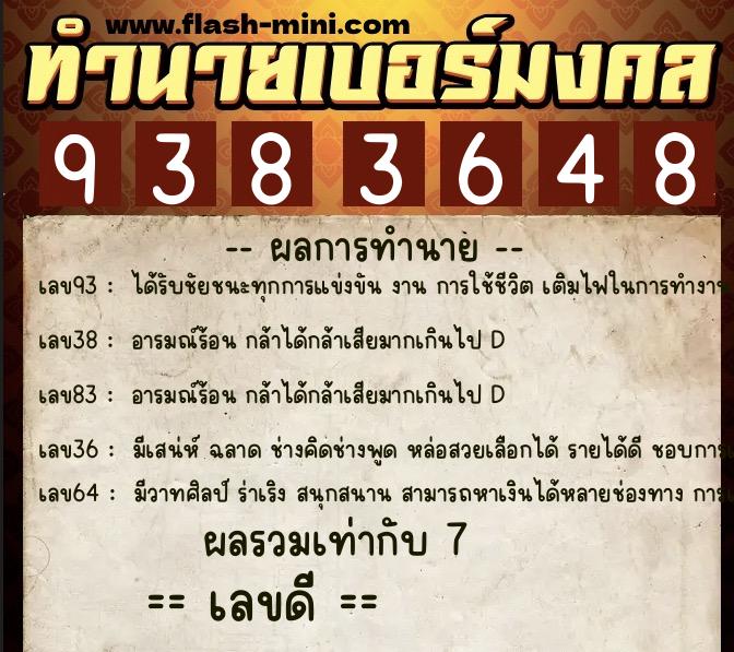 ทำนายเบอร์มงคล 0XX-9383648 ทำนายเบอร์มงคล หมายเลข 087-938364 ทำนายเบอร์มงคล 0XX-9383648 ทำนายเบอร์มงคล หมายเลข 087-938364