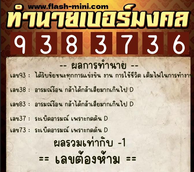 ทำนายเบอร์มงคล 0XX-9383736 ทำนายเบอร์มงคล หมายเลข 096-938373 ทำนายเบอร์มงคล 0XX-9383736 ทำนายเบอร์มงคล หมายเลข 096-938373