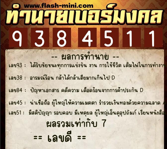 ทำนายเบอร์มงคล 0XX-9384511 ทำนายเบอร์มงคล หมายเลข 063-938451 ทำนายเบอร์มงคล 0XX-9384511 ทำนายเบอร์มงคล หมายเลข 063-938451