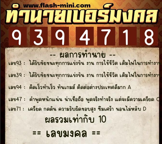 ทำนายเบอร์มงคล 0XX-9394718 ทำนายเบอร์มงคล หมายเลข 086-939471 ทำนายเบอร์มงคล 0XX-9394718 ทำนายเบอร์มงคล หมายเลข 086-939471
