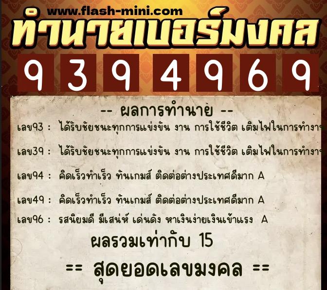 ทำนายเบอร์มงคล 0XX-9394969 ทำนายเบอร์มงคล หมายเลข 062-939496 ทำนายเบอร์มงคล 0XX-9394969 ทำนายเบอร์มงคล หมายเลข 062-939496