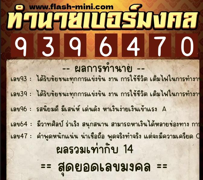 ทำนายเบอร์มงคล 0XX-9396470  ทำนายเบอร์มงคล หมายเลข 090-939647  ทำนายเบอร์มงคล 0XX-9396470  ทำนายเบอร์มงคล หมายเลข 090-939647