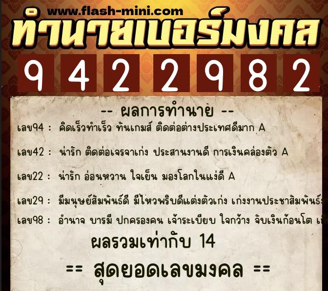 ทำนายเบอร์มงคล 0XX-9422982 ทำนายเบอร์มงคล หมายเลข 083-942298 ทำนายเบอร์มงคล 0XX-9422982 ทำนายเบอร์มงคล หมายเลข 083-942298