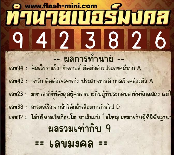 ทำนายเบอร์มงคล 0XX-9423826 ทำนายเบอร์มงคล หมายเลข 061-942382 ทำนายเบอร์มงคล 0XX-9423826 ทำนายเบอร์มงคล หมายเลข 061-942382