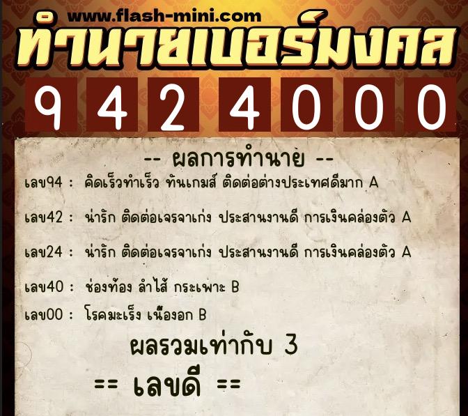 ทำนายเบอร์มงคล 0XX-9424000 ทำนายเบอร์มงคล หมายเลข 092-942400 ทำนายเบอร์มงคล 0XX-9424000 ทำนายเบอร์มงคล หมายเลข 092-942400