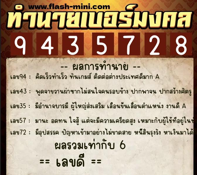 ทำนายเบอร์มงคล 0XX-9435728 ทำนายเบอร์มงคล หมายเลข 099-943572 ทำนายเบอร์มงคล 0XX-9435728 ทำนายเบอร์มงคล หมายเลข 099-943572
