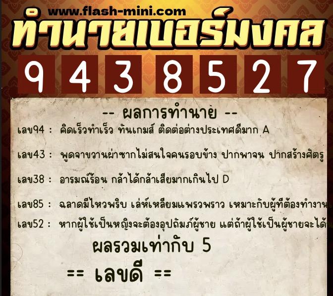 ทำนายเบอร์มงคล 0XX-9438527 ทำนายเบอร์มงคล หมายเลข 088-943852 ทำนายเบอร์มงคล 0XX-9438527 ทำนายเบอร์มงคล หมายเลข 088-943852