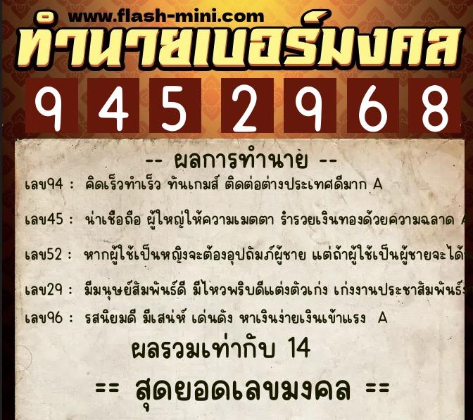 ทำนายเบอร์มงคล 0XX-9452968 ทำนายเบอร์มงคล หมายเลข 093-945296 ทำนายเบอร์มงคล 0XX-9452968 ทำนายเบอร์มงคล หมายเลข 093-945296