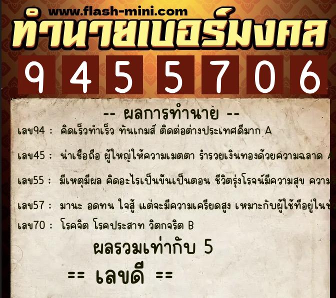 ทำนายเบอร์มงคล 0XX-9455706 ทำนายเบอร์มงคล หมายเลข 061-945570 ทำนายเบอร์มงคล 0XX-9455706 ทำนายเบอร์มงคล หมายเลข 061-945570
