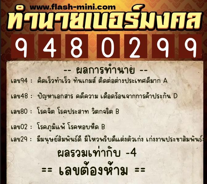 ทำนายเบอร์มงคล 0XX-9480299 ทำนายเบอร์มงคล หมายเลข 067-948029 ทำนายเบอร์มงคล 0XX-9480299 ทำนายเบอร์มงคล หมายเลข 067-948029