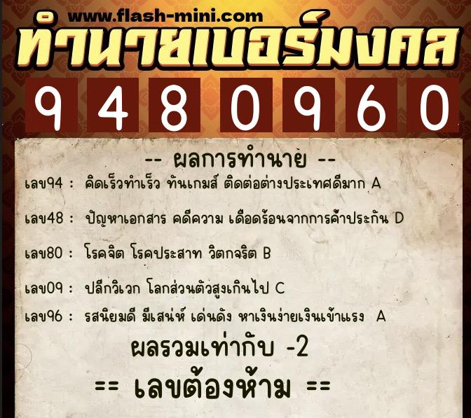 ทำนายเบอร์มงคล 0XX-9480960 ทำนายเบอร์มงคล หมายเลข 068-948096 ทำนายเบอร์มงคล 0XX-9480960 ทำนายเบอร์มงคล หมายเลข 068-948096