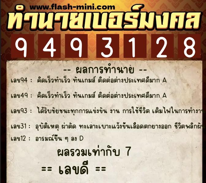 ทำนายเบอร์มงคล 0XX-9493128  ทำนายเบอร์มงคล หมายเลข 063-949312  ทำนายเบอร์มงคล 0XX-9493128  ทำนายเบอร์มงคล หมายเลข 063-949312