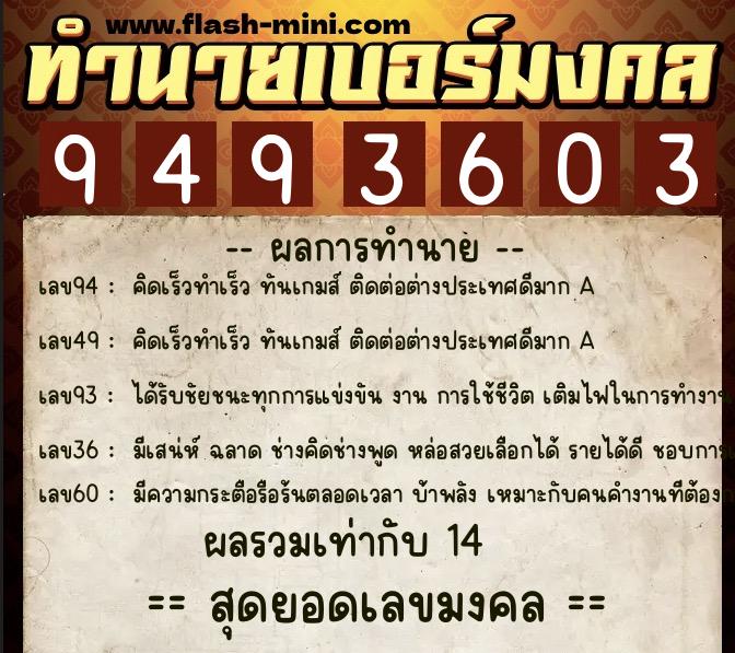ทำนายเบอร์มงคล 0XX-9493603 ทำนายเบอร์มงคล หมายเลข 097-949360 ทำนายเบอร์มงคล 0XX-9493603 ทำนายเบอร์มงคล หมายเลข 097-949360