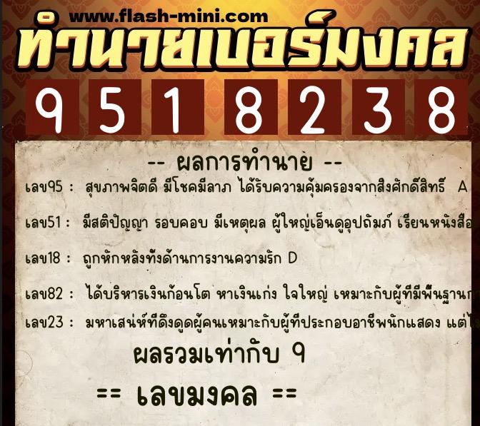 ทำนายเบอร์มงคล 0XX-9518238 ทำนายเบอร์มงคล หมายเลข 087-951823 ทำนายเบอร์มงคล 0XX-9518238 ทำนายเบอร์มงคล หมายเลข 087-951823