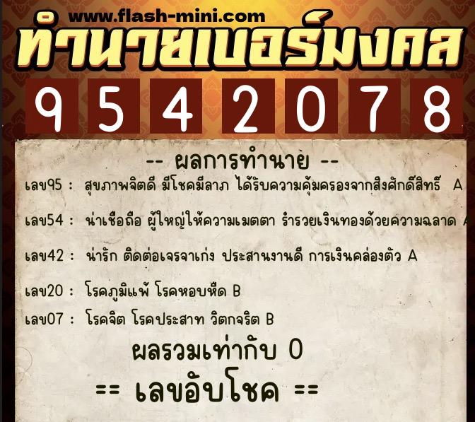 ทำนายเบอร์มงคล 0XX-9542078 ทำนายเบอร์มงคล หมายเลข 089-954207 ทำนายเบอร์มงคล 0XX-9542078 ทำนายเบอร์มงคล หมายเลข 089-954207