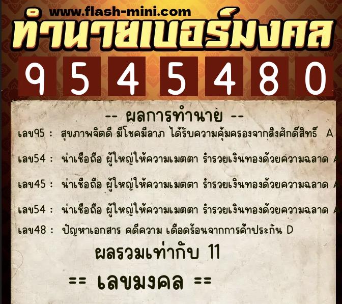 ทำนายเบอร์มงคล 0XX-9545480 ทำนายเบอร์มงคล หมายเลข 064-954548 ทำนายเบอร์มงคล 0XX-9545480 ทำนายเบอร์มงคล หมายเลข 064-954548