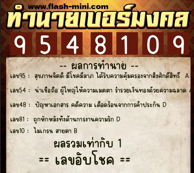 ทำนายเบอร์มงคล 0XX-9548109 ทำนายเบอร์มงคล หมายเลข 094-954810 ทำนายเบอร์มงคล 0XX-9548109 ทำนายเบอร์มงคล หมายเลข 094-954810
