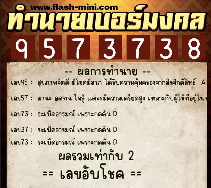 ทำนายเบอร์มงคล 0XX-9573738 ทำนายเบอร์มงคล หมายเลข 092-957373 ทำนายเบอร์มงคล 0XX-9573738 ทำนายเบอร์มงคล หมายเลข 092-957373
