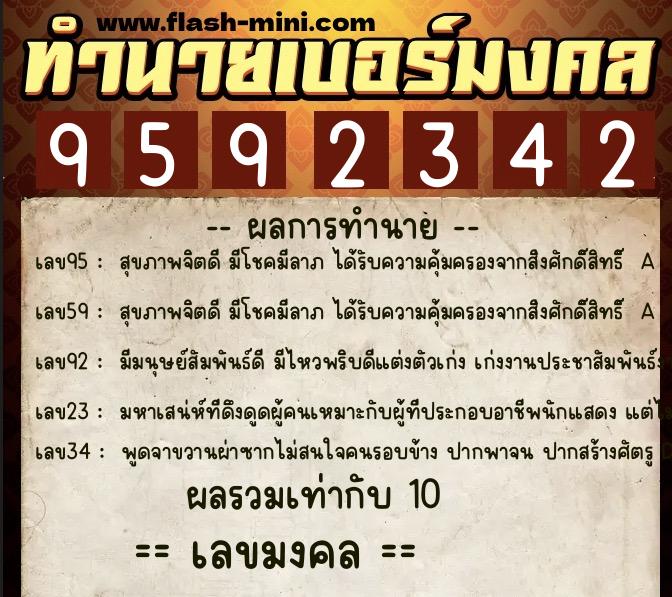ทำนายเบอร์มงคล 0XX-9592342 ทำนายเบอร์มงคล หมายเลข 082-959234 ทำนายเบอร์มงคล 0XX-9592342 ทำนายเบอร์มงคล หมายเลข 082-959234