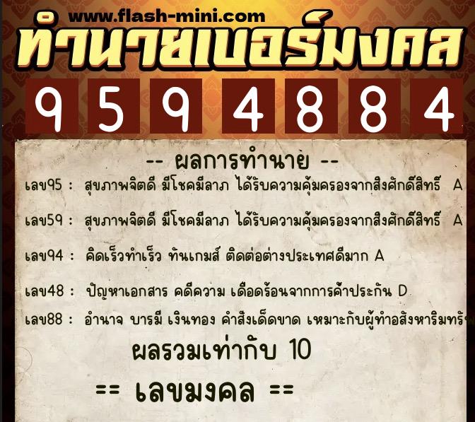 ทำนายเบอร์มงคล 0XX-9594884 ทำนายเบอร์มงคล หมายเลข 061-959488 ทำนายเบอร์มงคล 0XX-9594884 ทำนายเบอร์มงคล หมายเลข 061-959488