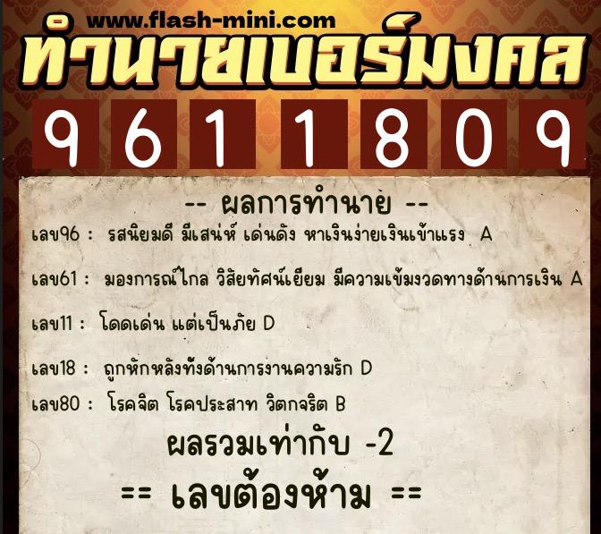 ทำนายเบอร์มงคล 0XX-9611809 ทำนายเบอร์มงคล หมายเลข 096-961180 ทำนายเบอร์มงคล 0XX-9611809 ทำนายเบอร์มงคล หมายเลข 096-961180