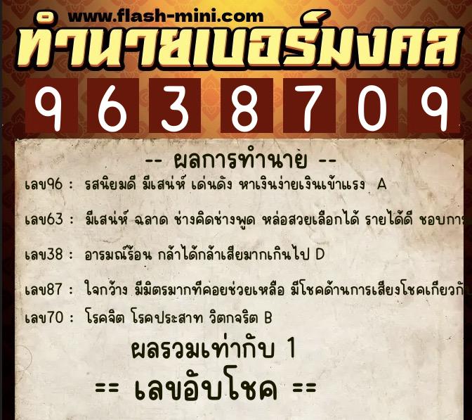 ทำนายเบอร์มงคล 0XX-9638709 ทำนายเบอร์มงคล หมายเลข 082-963870 ทำนายเบอร์มงคล 0XX-9638709 ทำนายเบอร์มงคล หมายเลข 082-963870