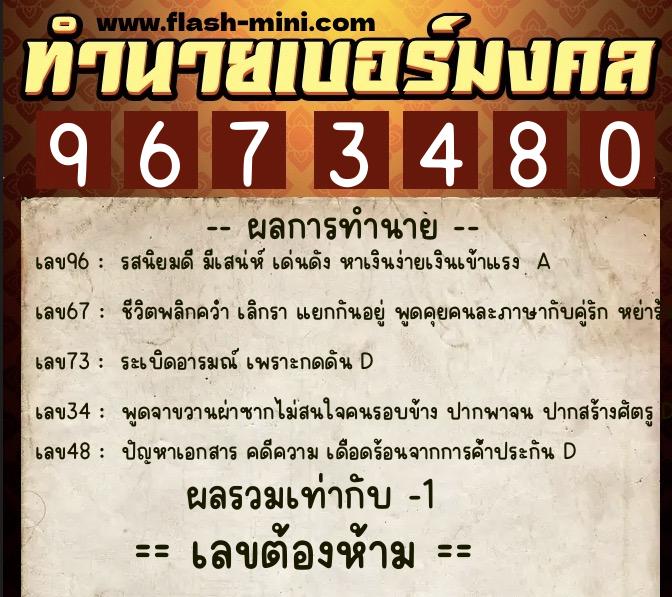 ทำนายเบอร์มงคล 0XX-9673480 ทำนายเบอร์มงคล หมายเลข 083-967348 ทำนายเบอร์มงคล 0XX-9673480 ทำนายเบอร์มงคล หมายเลข 083-967348