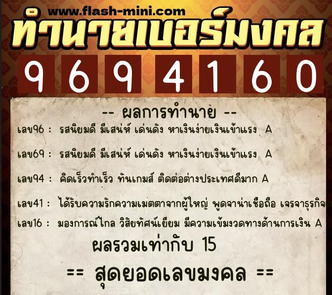 ทำนายเบอร์มงคล 0XX-9694160 ทำนายเบอร์มงคล หมายเลข 062-969416 ทำนายเบอร์มงคล 0XX-9694160 ทำนายเบอร์มงคล หมายเลข 062-969416